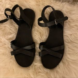 Madewell Sz 7 Black Leather Sandals